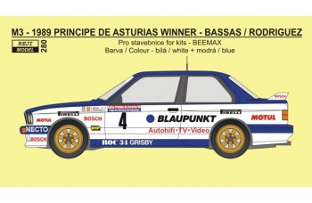 Decal – BMW M3 - 1989 Rallye Principe de Asturias winner - Bassas / Rodriguez
